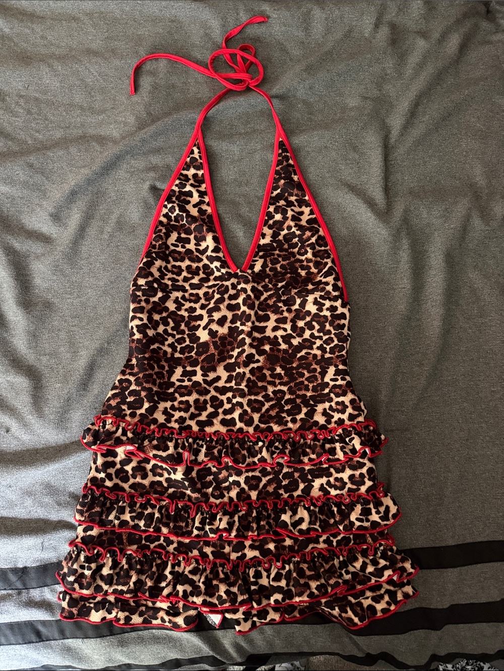 leopard cheetah print ruffle romper